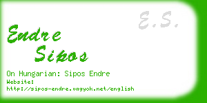 endre sipos business card